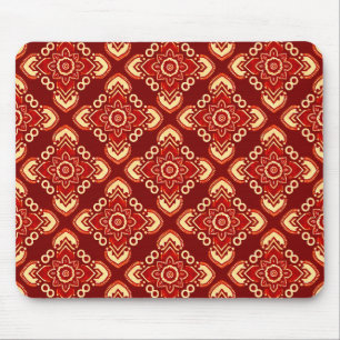Boho Chic Vintage Floral Pattern Mouse Mat