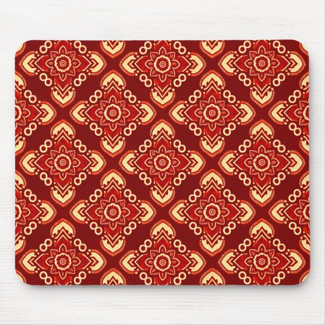 Boho Chic Vintage Floral Pattern Mouse Mat (Front)