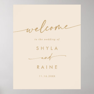 Boho Chic Vintage Gold DIY Wedding Welcome Sign