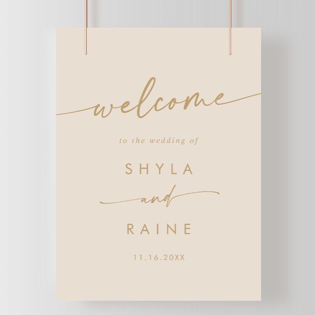 Boho Chic Vintage Gold DIY Wedding Welcome Sign (Creator Uploaded)