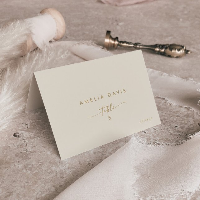 Boho Chic Vintage Gold Guest Name Place Cards (Creator Uploaded)