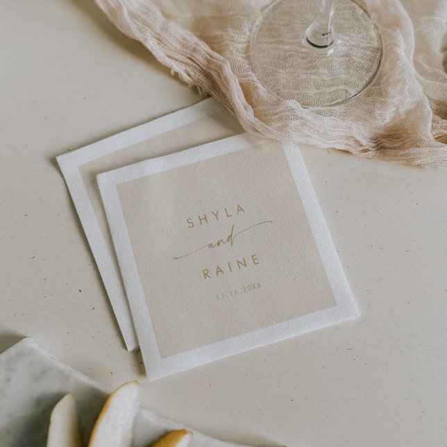 Boho Chic Vintage Gold Monogram Wedding Napkins (Creator Uploaded)