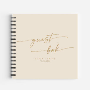 Boho Chic Vintage Gold Wedding Guest Book