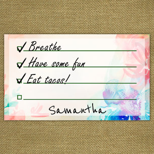 Boho Chic Watercolor Flowery To-Do List 10" x 6" Post-it Notes