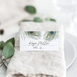 Boho Chic Watercolor Peacock Feather Place Card<br><div class="desc">Designed to match our Watercolor Peacock Feather bridal shower invitations,  this elegant place card features a pair of peacock feathers and space to hand write your guest's name and table number.</div>