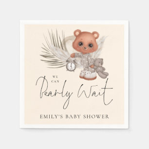 Boho Chic We Can Bearly Wait Baby Shower  Napkin
