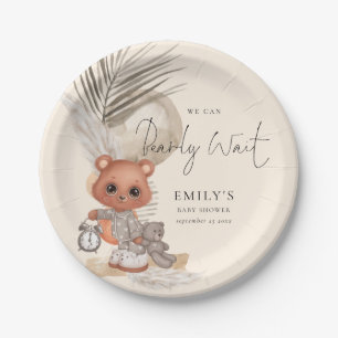 Boho Chic We Can Bearly Wait Baby Shower  Paper Plate