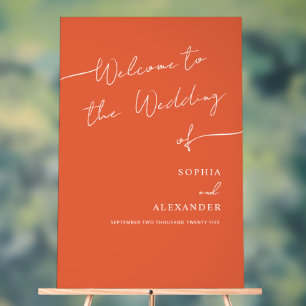 Boho Chic Wedding Acrylic Sign Welcome.