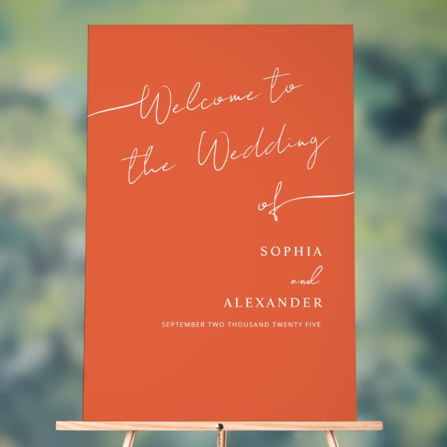 Boho Chic Wedding Acrylic Sign Welcome. (Neutral)