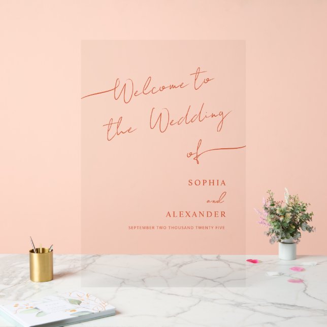 Boho Chic Wedding Acrylic Sign Welcome. (Wedding)