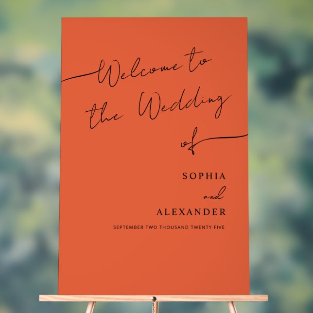 Boho Chic Wedding Acrylic Sign Welcome. (Neutral)