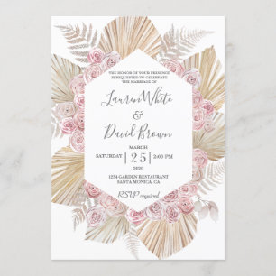 Boho chic wedding invitation
