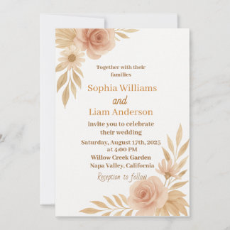Boho Chic Wedding Invitation – Editable Template