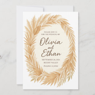 Boho Chic Wedding Invitation – Pampas Grass & Palm