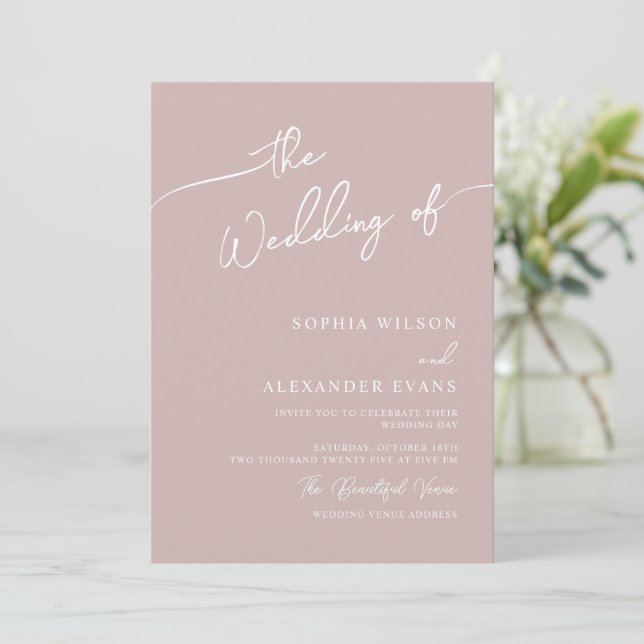 Boho-chic wedding invitation, pastel colours. invitation (Standing Front)