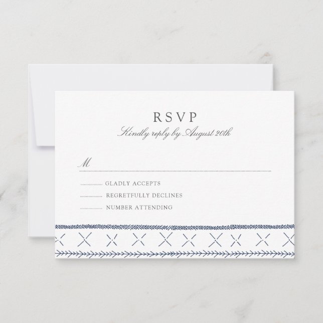 Boho Chic Wedding RSVP Card (Front)