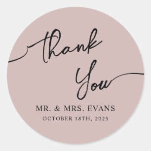 Boho-chic Wedding Sticker Thank You.
