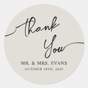 Boho-chic Wedding Sticker Thank You.