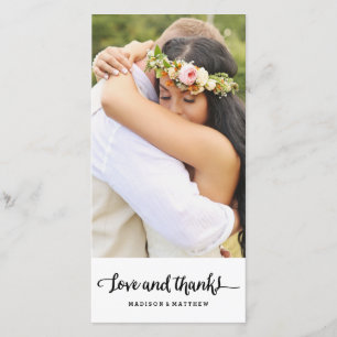 Boho Chic Wedding Thank You Photo Card