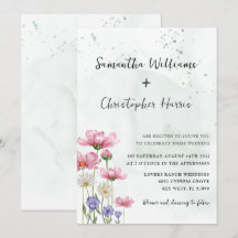 Boho Chic Wild Flower Watercolor Wedding