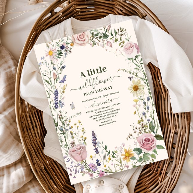 Boho Chic Wildflower  Baby Shower Invitation (Creator Uploaded)