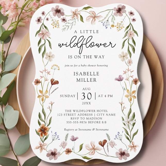 Boho Chic Wildflower Baby Shower  Invitation (Boho Chic Wildflower Baby Shower Invitation)