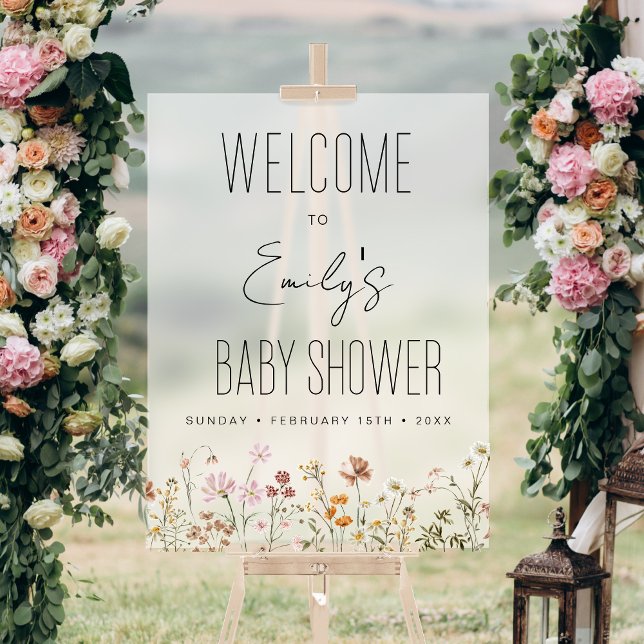 Boho Chic Wildflower Baby Shower Welcome Sign (Creator Uploaded)