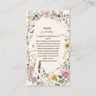 Boho Chic Wildflower Books for Baby Enclosure Card