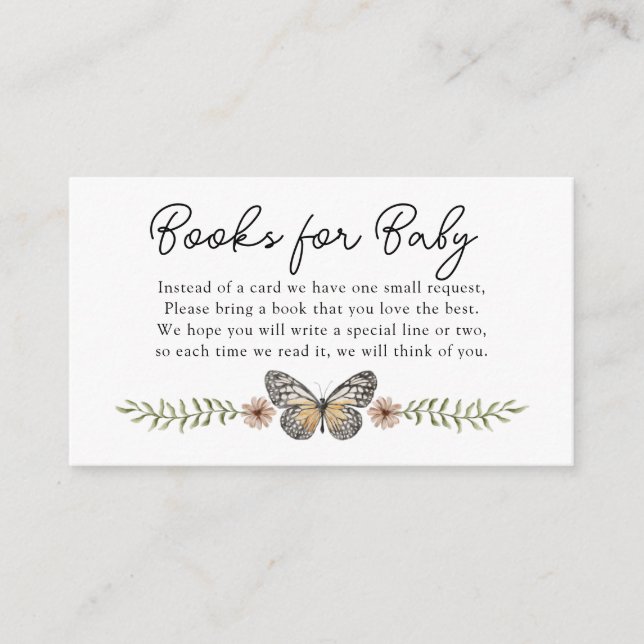 Boho Chic Wildflower Books for Baby Enclosure Card (Front)