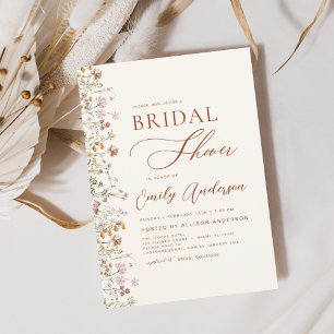 Boho Chic Wildflower Bridal Shower Invitation