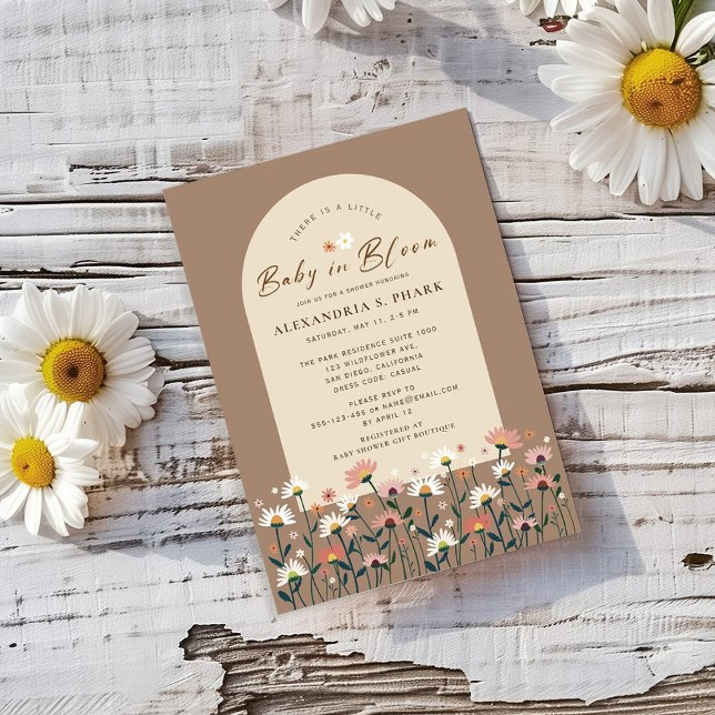 Boho Chic Wildflower Daisy Baby in Bloom Shower  Invitation (Creator Uploaded)