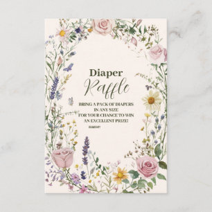 Boho Chic Wildflower  Diapper Raffle Enclosure Card