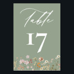 Boho Chic Wildflower Modern Wedding Table Number<br><div class="desc">The Boho Chic Wildflower Modern Wedding Table Number is a beautifully designed accessory for your wedding tablescape. Featuring a delicate wildflower motif with earthy tones, it effortlessly enhances any bohemian or garden wedding theme. This card combines functionality and charm, guiding guests to their seats while complementing your decor. Fully customisable...</div>