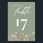 Boho Chic Wildflower Modern Wedding Table Number<br><div class="desc">The Boho Chic Wildflower Modern Wedding Table Number is a beautifully designed accessory for your wedding tablescape. Featuring a delicate wildflower motif with earthy tones, it effortlessly enhances any bohemian or garden wedding theme. This card combines functionality and charm, guiding guests to their seats while complementing your decor. Fully customisable...</div>