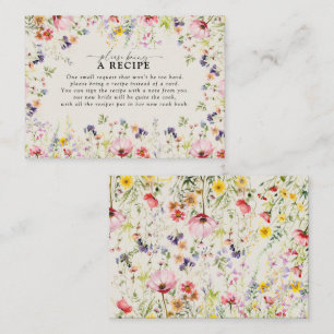 Boho Chic Wildflower Please Bring A Recipe Enclosure Card