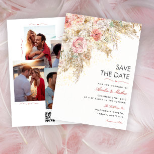 Boho Chic Wildflower Rustic Floral Save the date Invitation