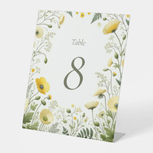 Boho Chic Wildflower Table Number Sign