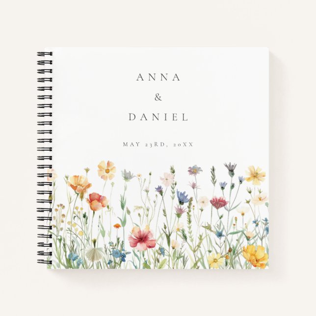 Boho Chic Wildflower Wedding Guest Book