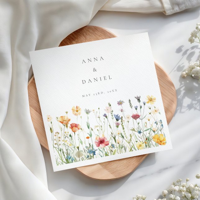 Boho Chic Wildflower Wedding Napkin (Creator Uploaded)