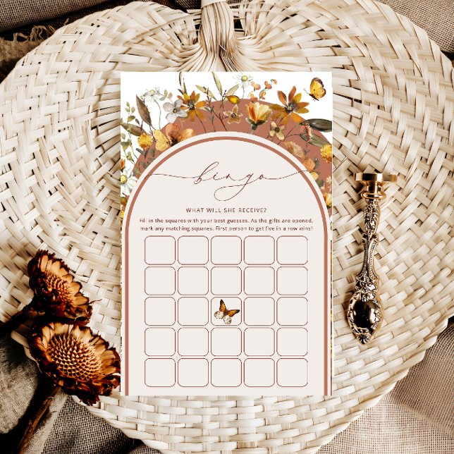 Boho Chic Wildflowers Arch Bridal Bingo Game  (Creator Uploaded)
