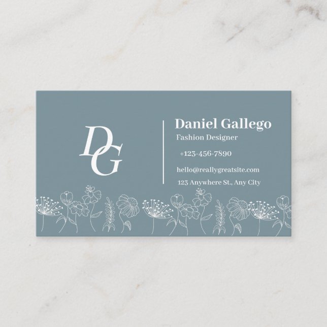 Boho chic  Wildflowers Business Card (Front)