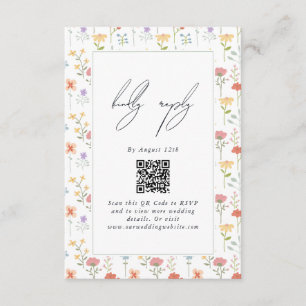 Boho Chic Wildflowers Modern Floral Wedding Enclosure Card
