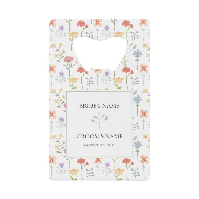 Boho Chic Wildflowers Modern Floral Wedding Favor (Front)