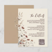 Boho Chic Wildflowers QR Code Wedding Details