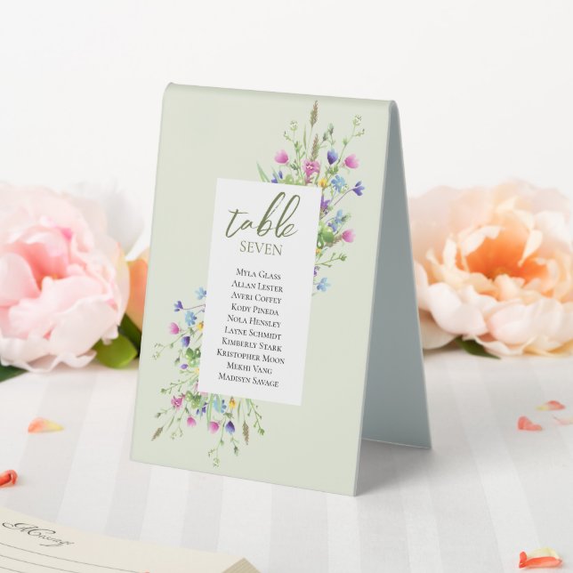 Boho chic Wildflowers Script Wedding Place Cards (In SItu (Wedding))