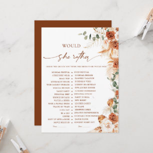 Boho Chic Would She Rather Bridal Shower Game