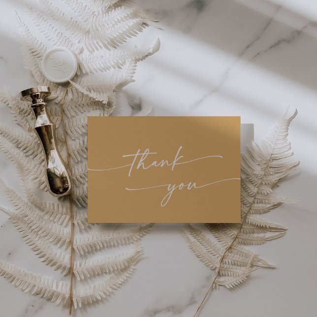 Boho Chic Yellow Marigold Flat Wedding Thank You Card (Creator Uploaded)