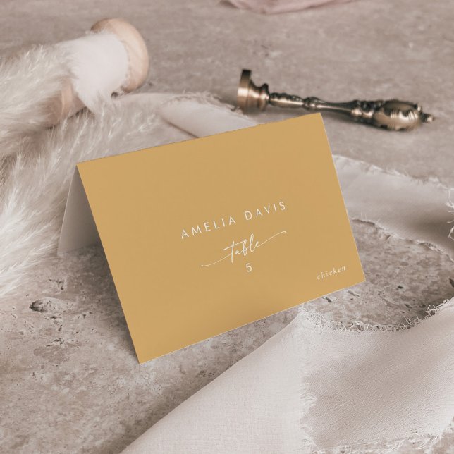 Boho Chic Yellow Marigold Guest Name Place Cards (Creator Uploaded)