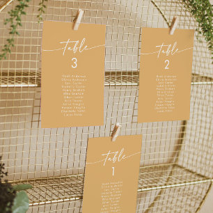Boho Chic Yellow Marigold Hanging Seating Chart Invitation