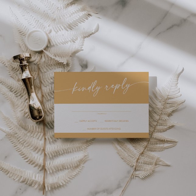 Boho Chic Yellow Marigold Simple Wedding RSVP Card (Creator Uploaded)